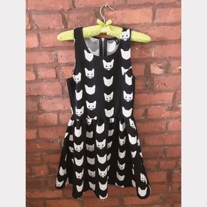 Kitty Cat Print Pattern Dress DIVIDED